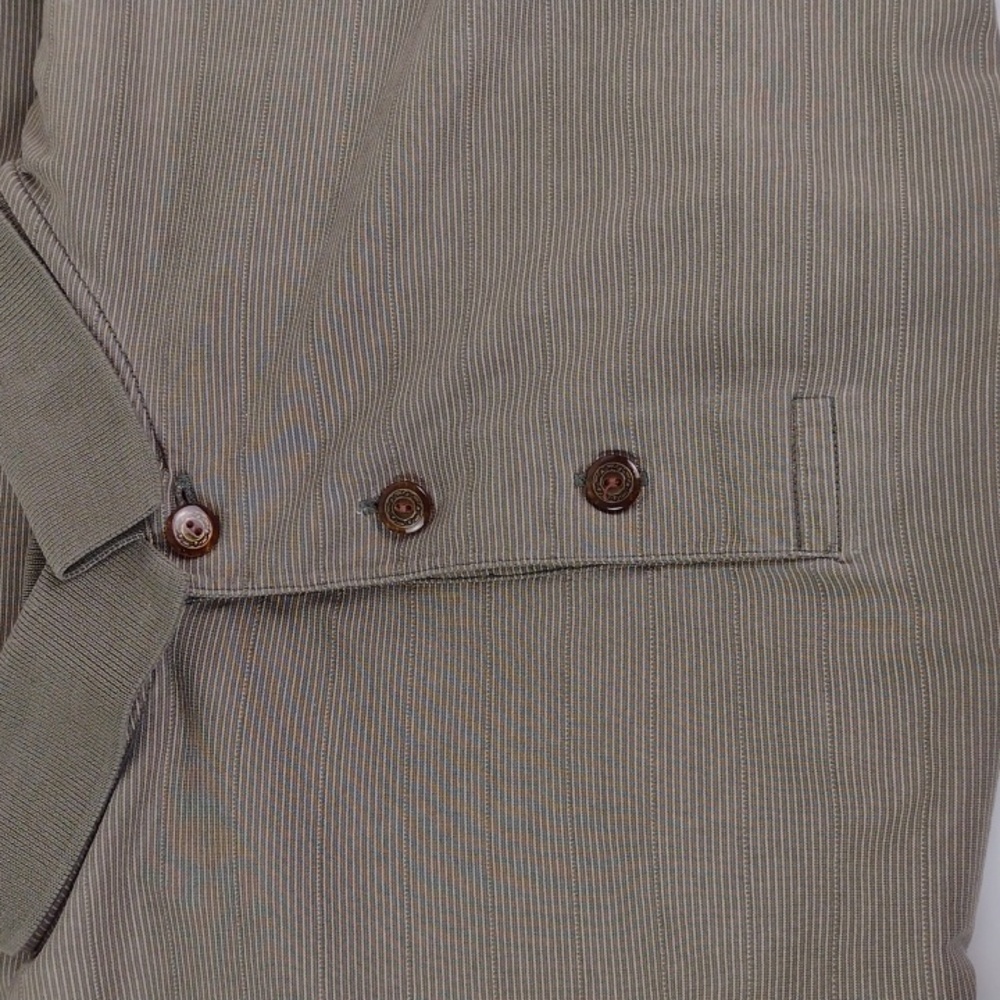 Gold Tri Mountain 60's 2 Ply DBL Mercerized-Cotton Polo Pinstripe Shirt 2XL - Picture 10 of 14